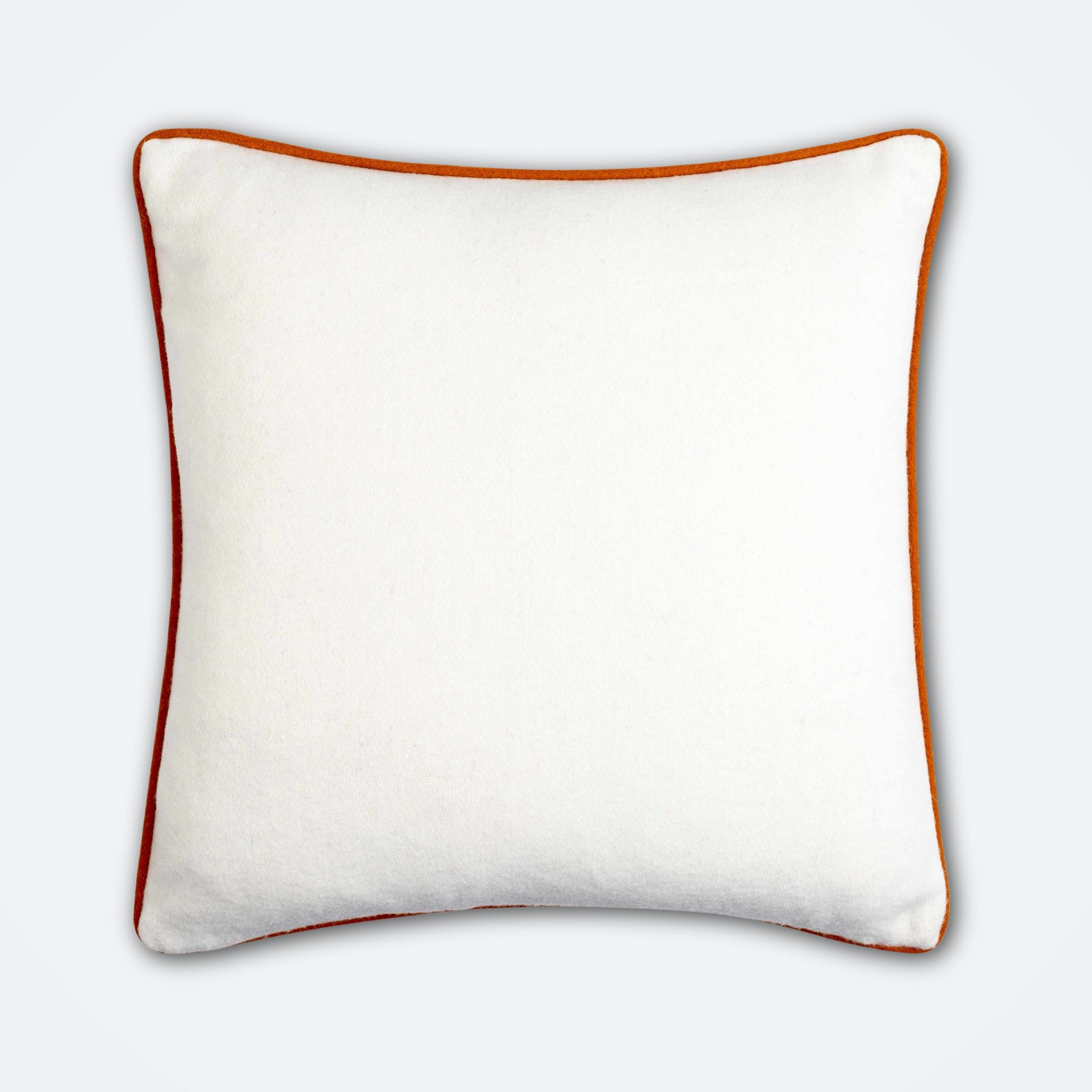 Woolen Throw Pillow – Cream with Terracotta Trim