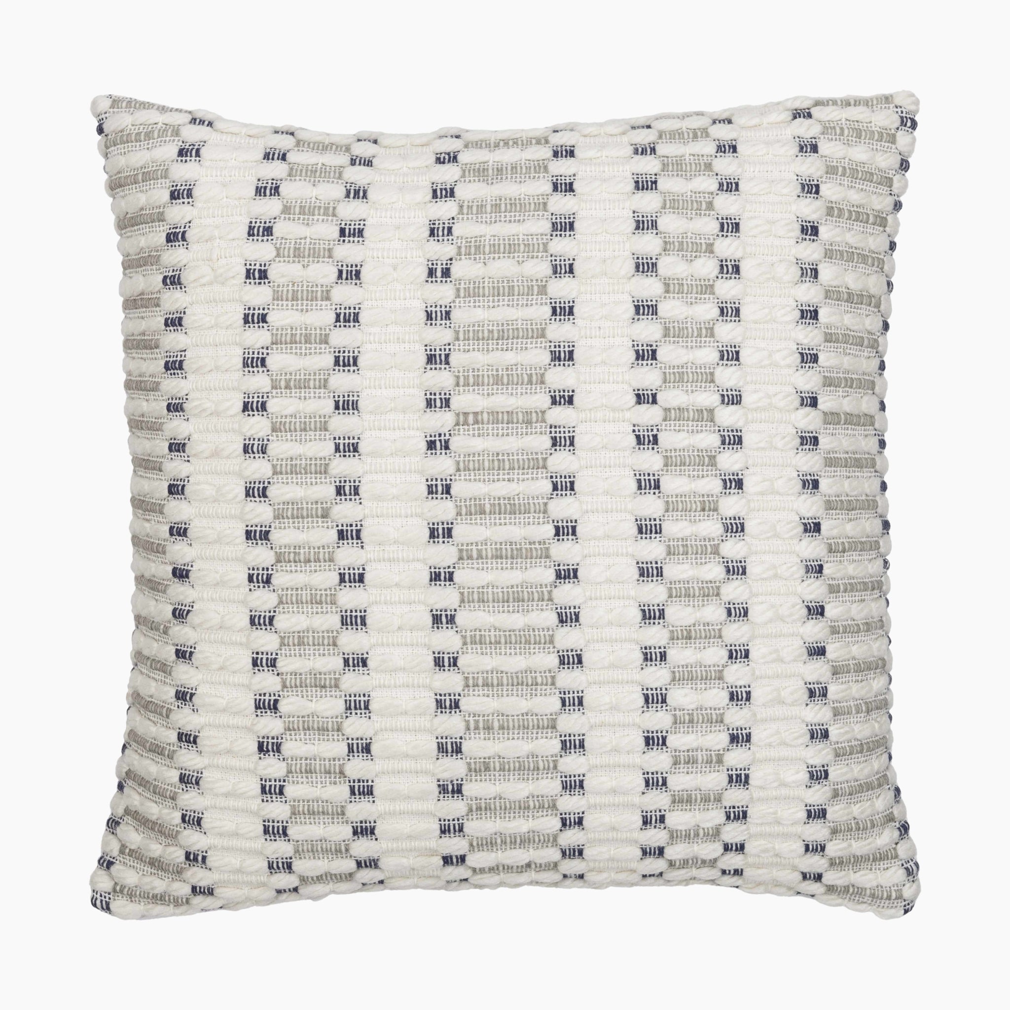 Nira Textured Stripe Pillow – Light Silver