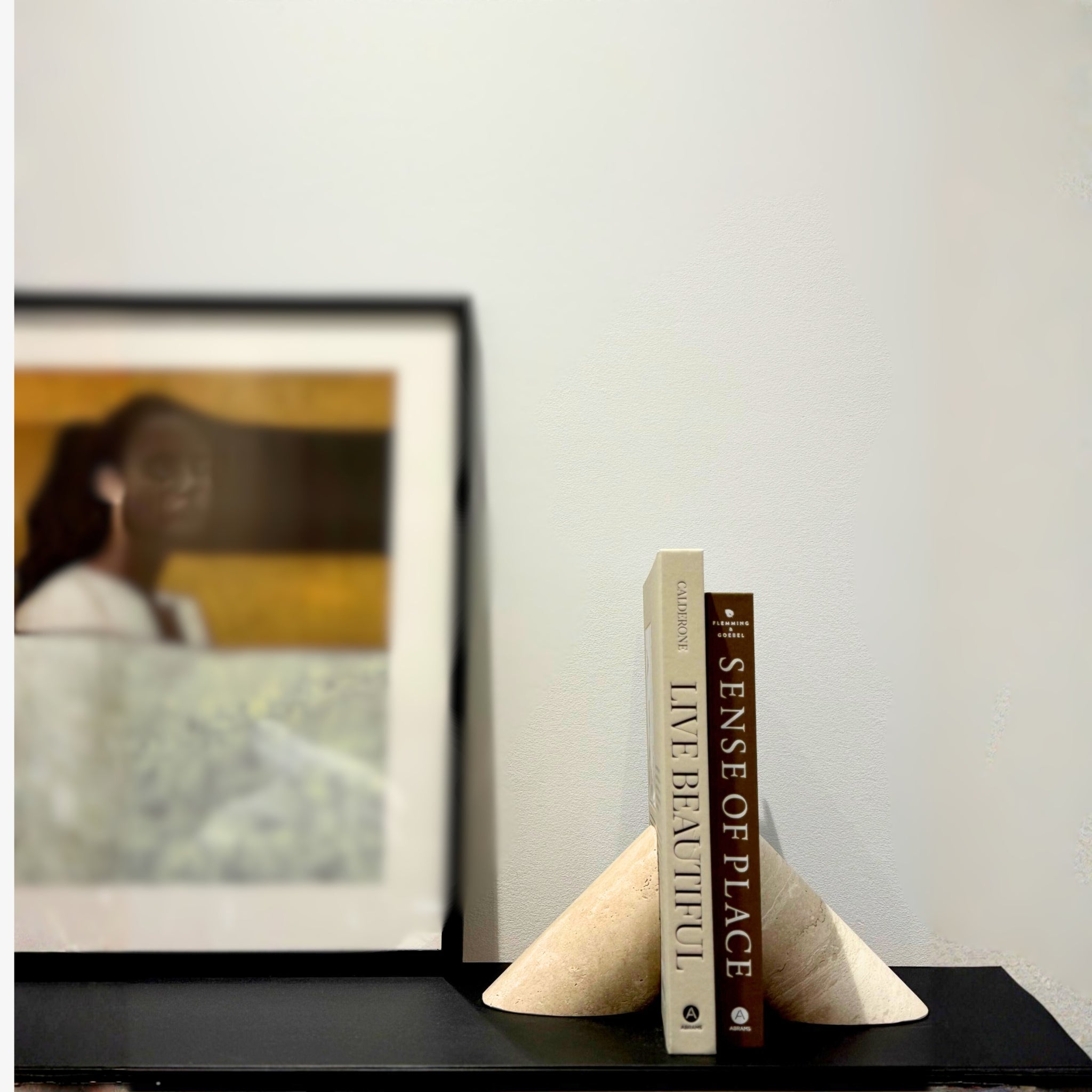 The Atlas Travertine Bookends