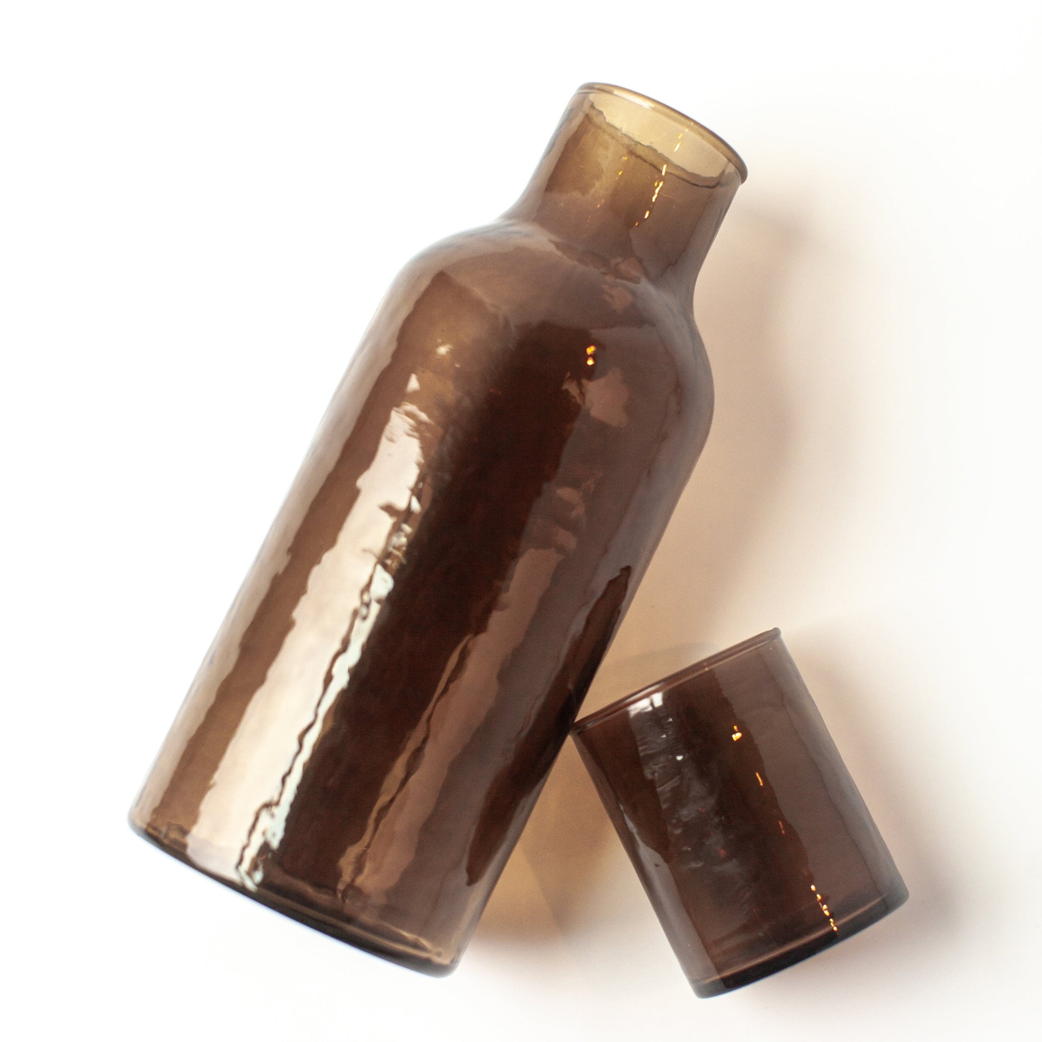 Hammered Glass Carafe with Tumbler – Handblown