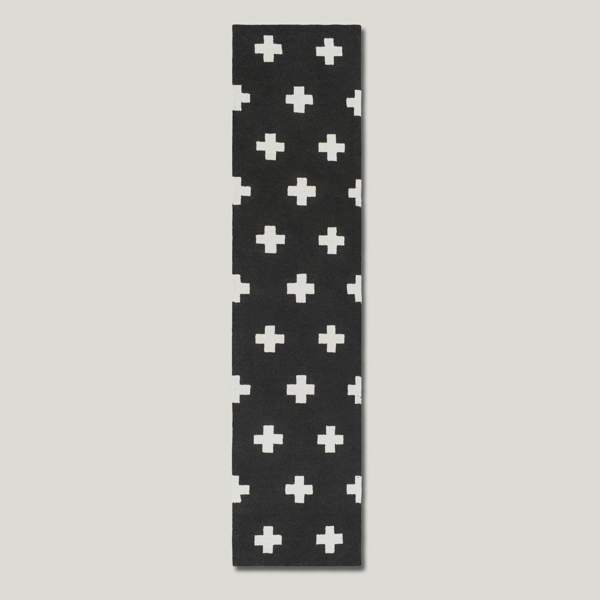 The Camden Rug — Wool in Black & Ivory