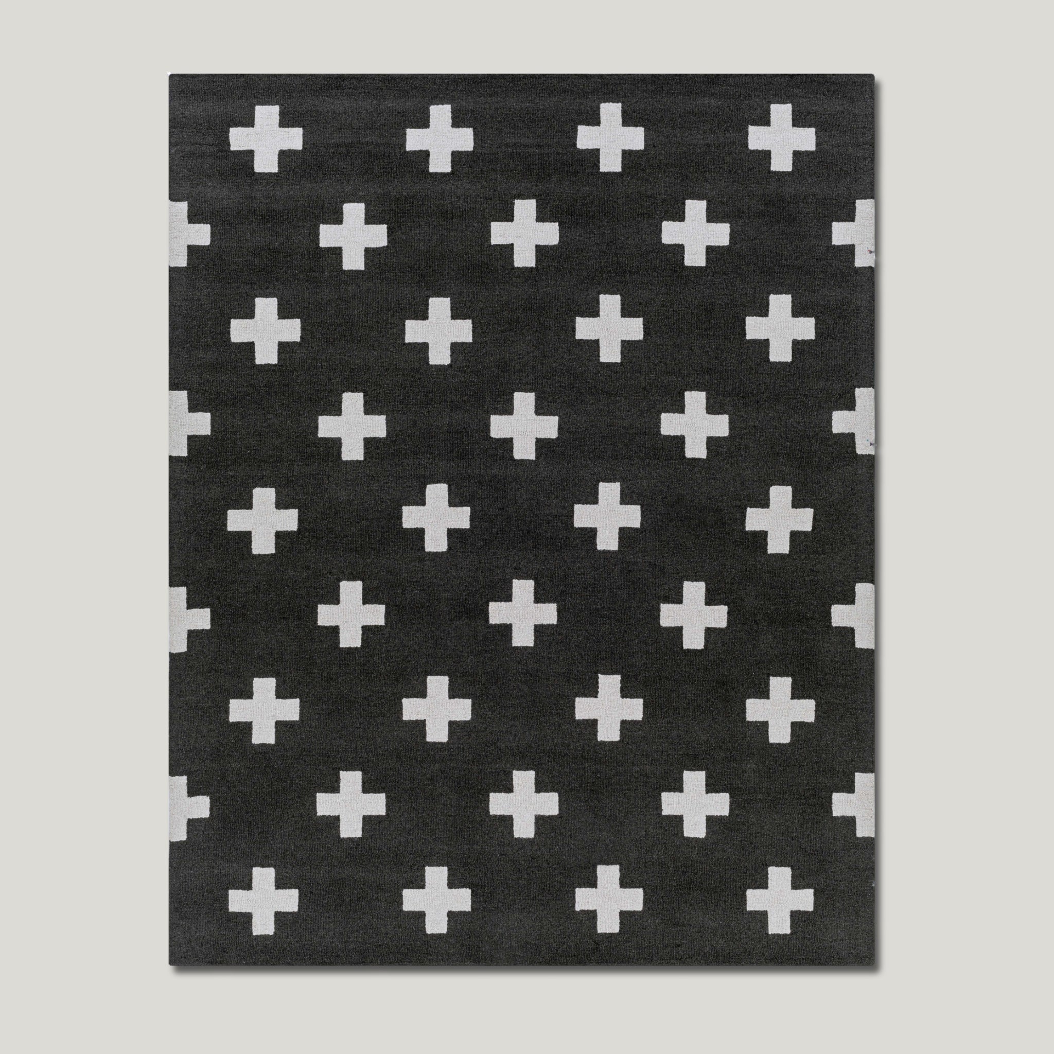 The Camden Rug — Wool in Black & Ivory