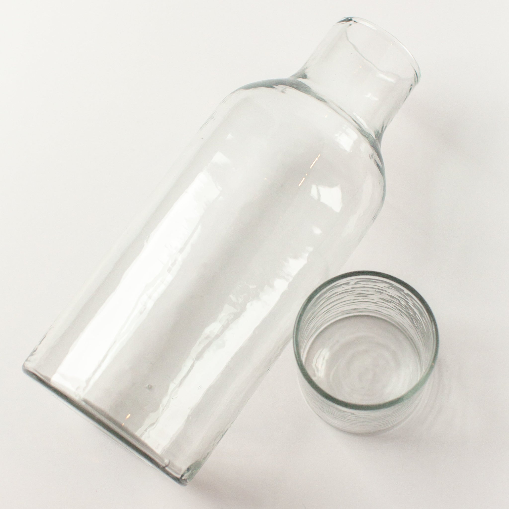 Hammered Glass Carafe with Tumbler – Handblown