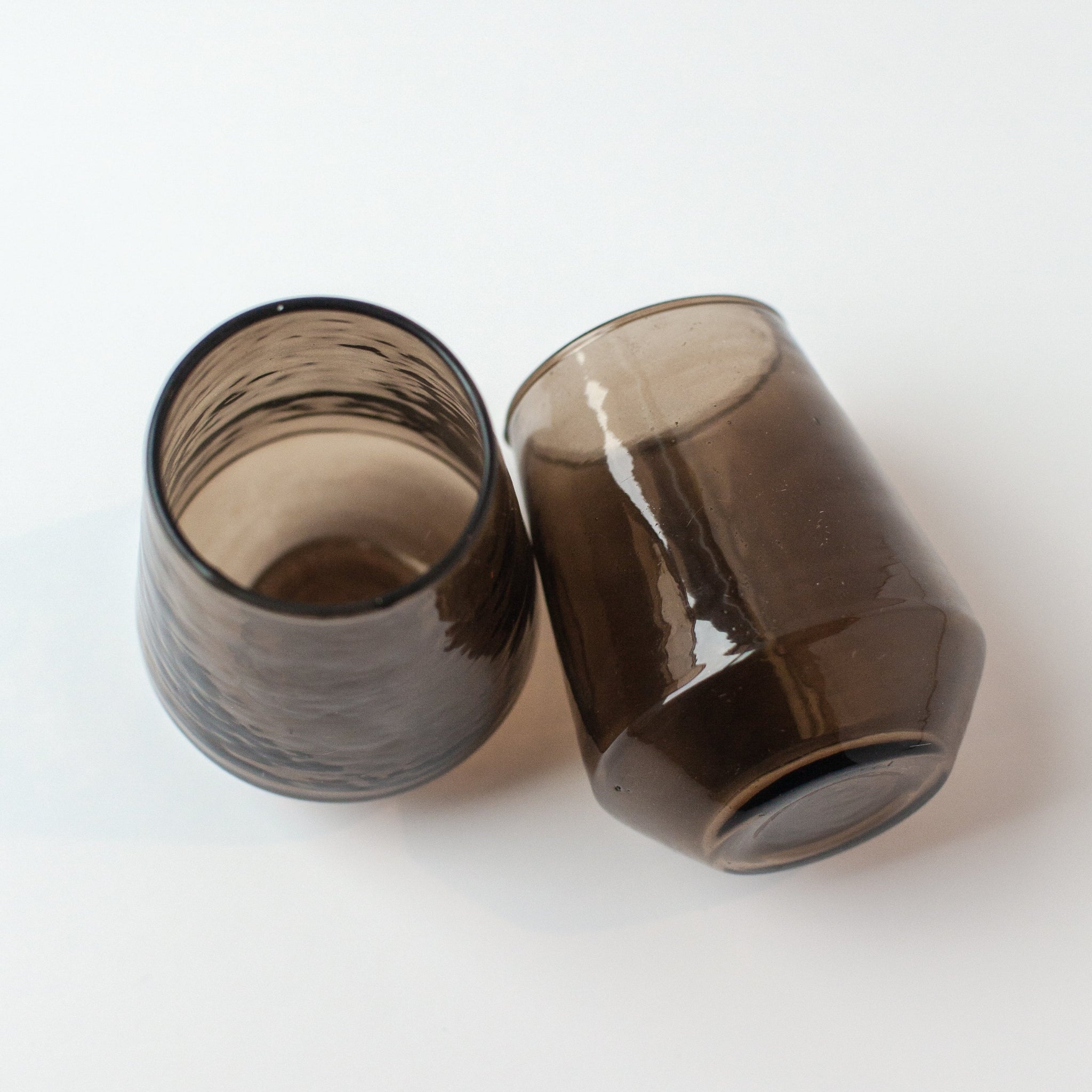 Hammered Glass Stemless Tumblers – Set of 2