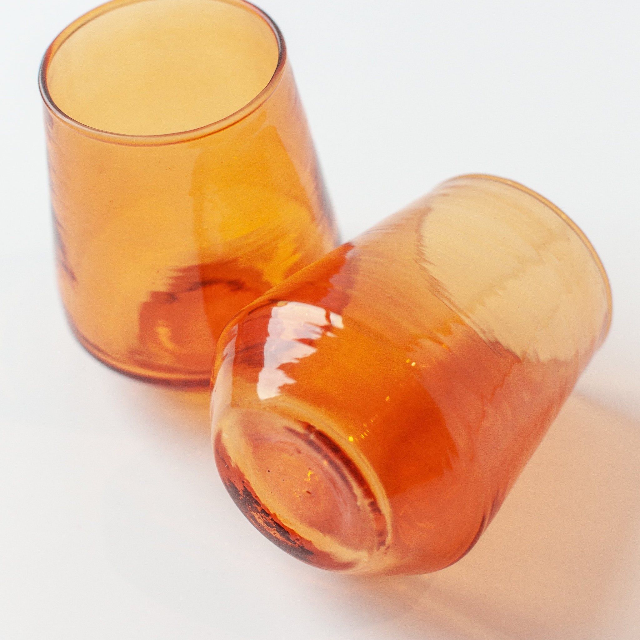 Hammered Glass Stemless Tumblers – Set of 2
