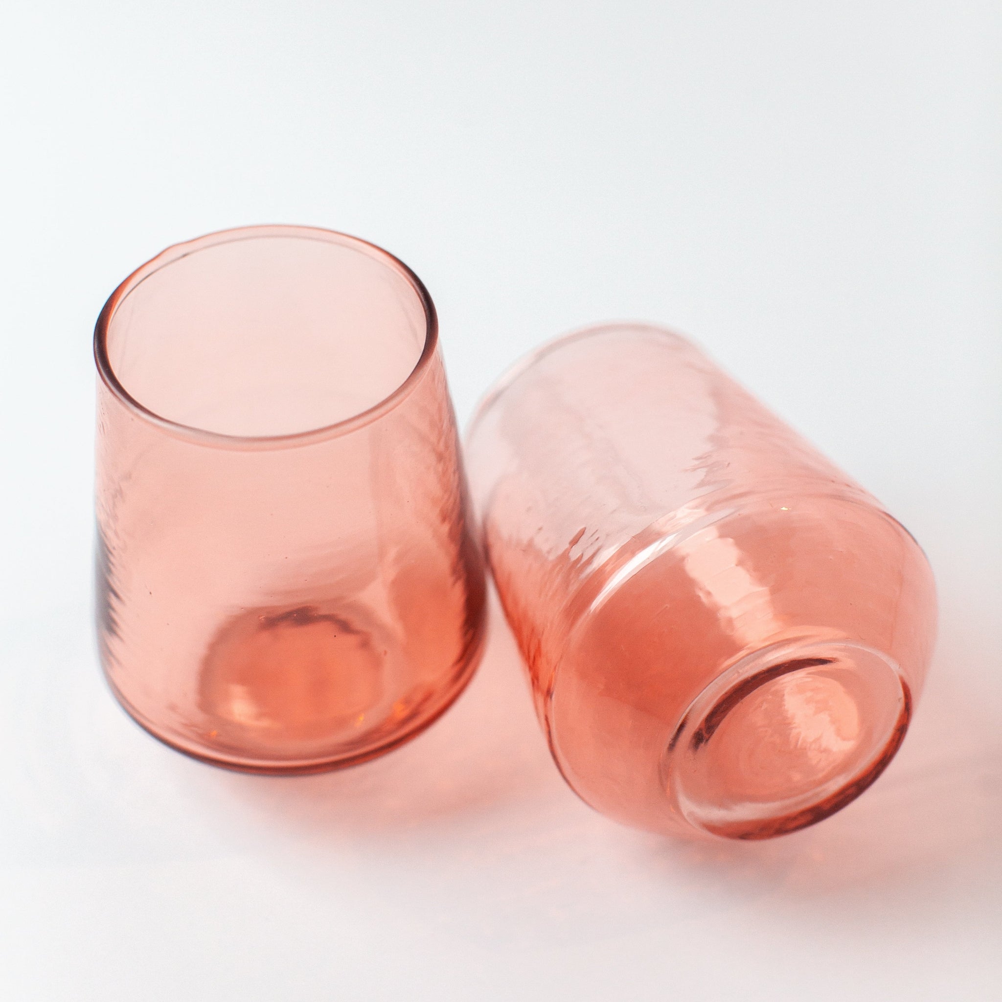 Hammered Glass Stemless Tumblers – Set of 2