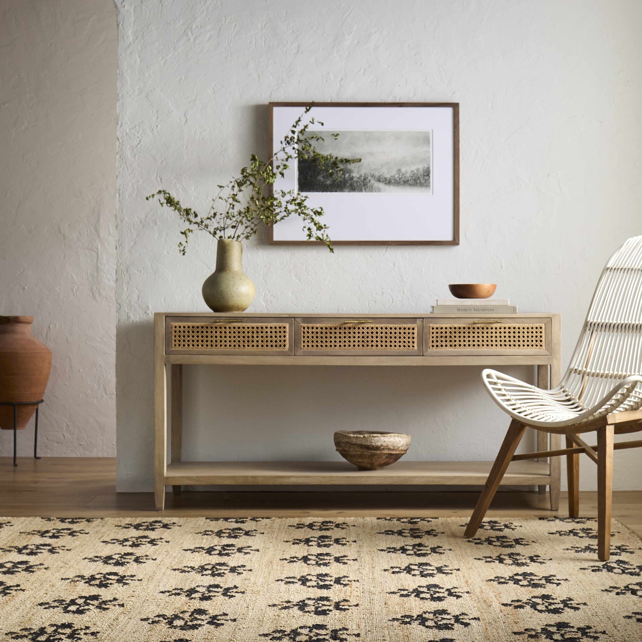 The Portico Rug – Jute & Wool in Heritage Motif