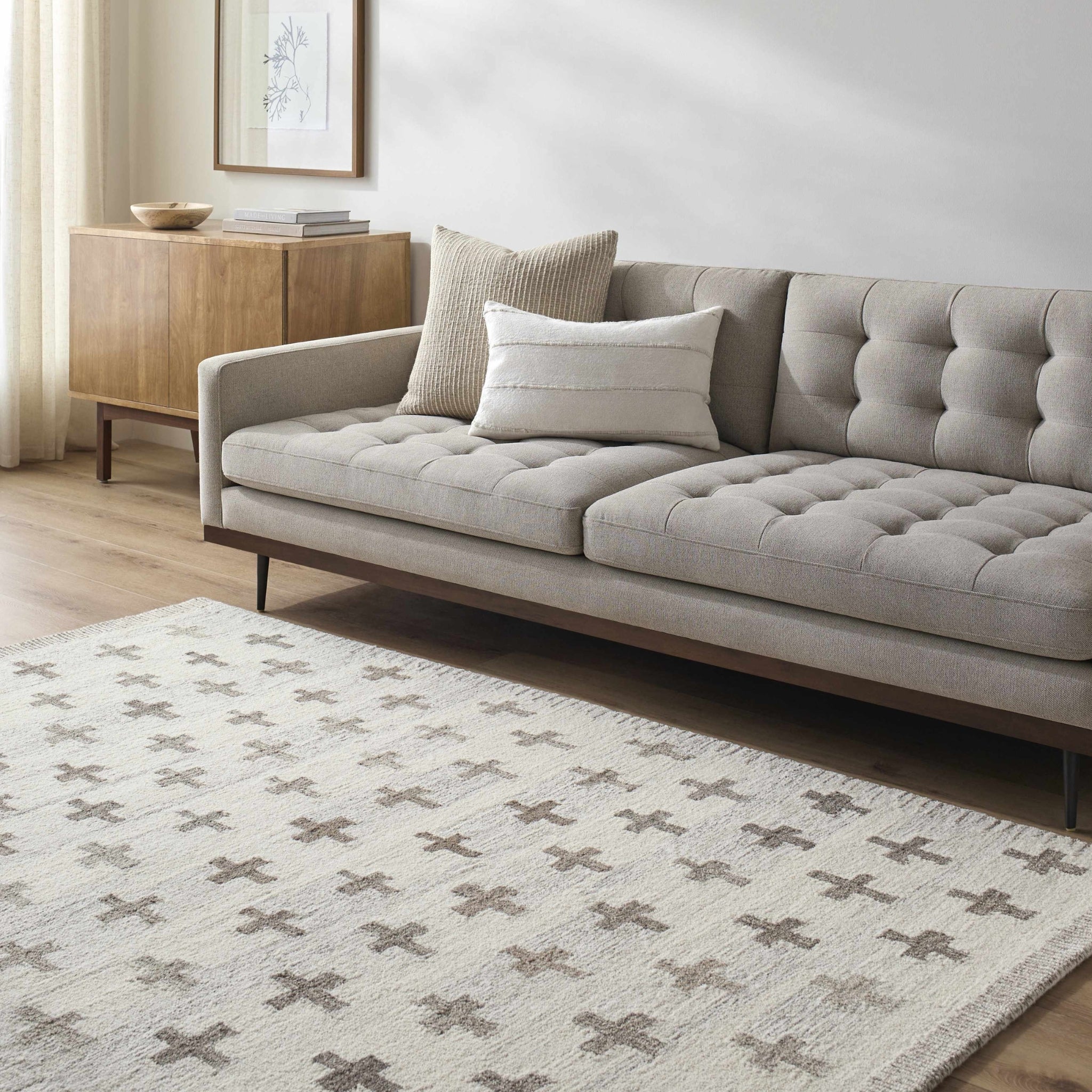 The Rowan Rug – Wool Grid Texture