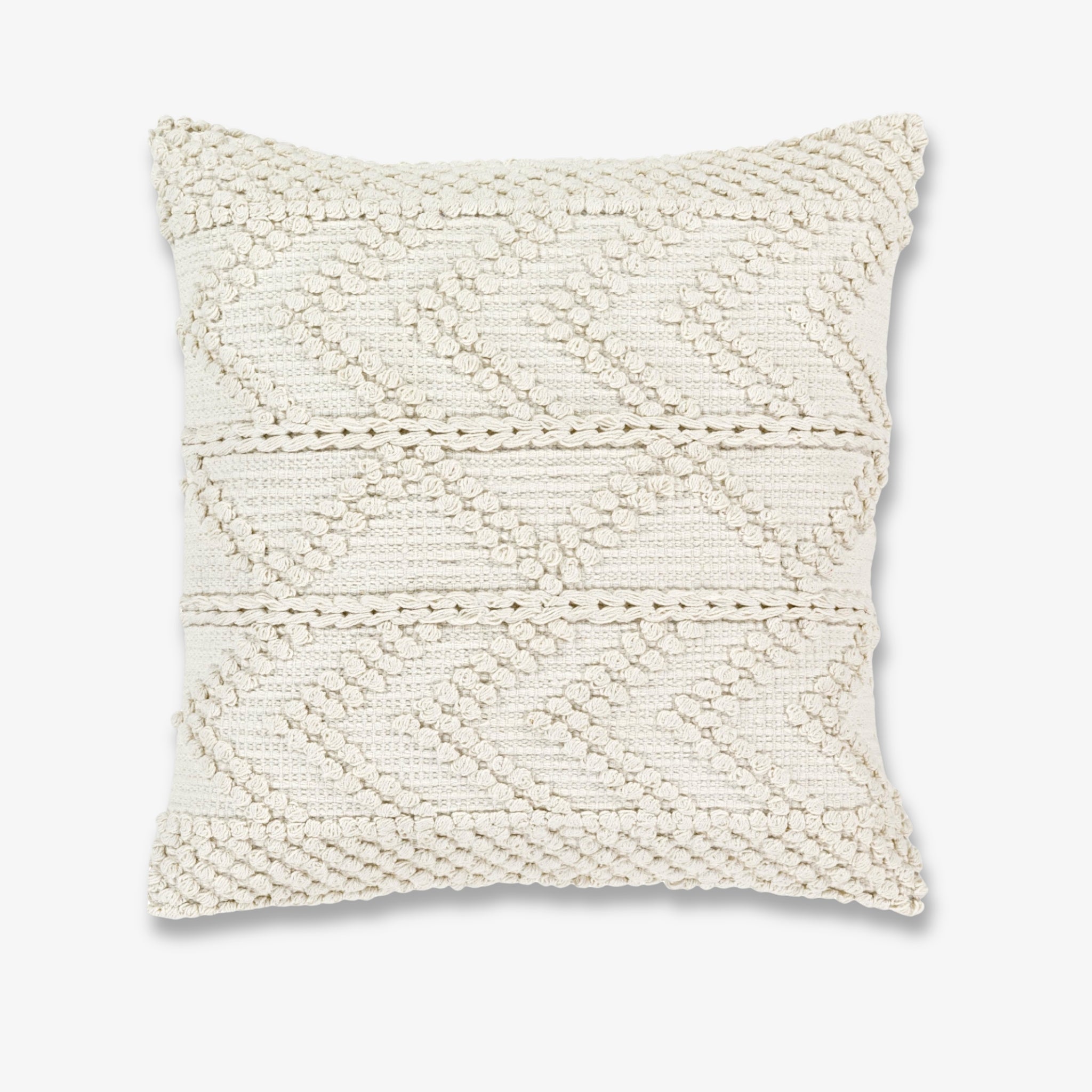 Sena Textured Cotton Pillow – Off White
