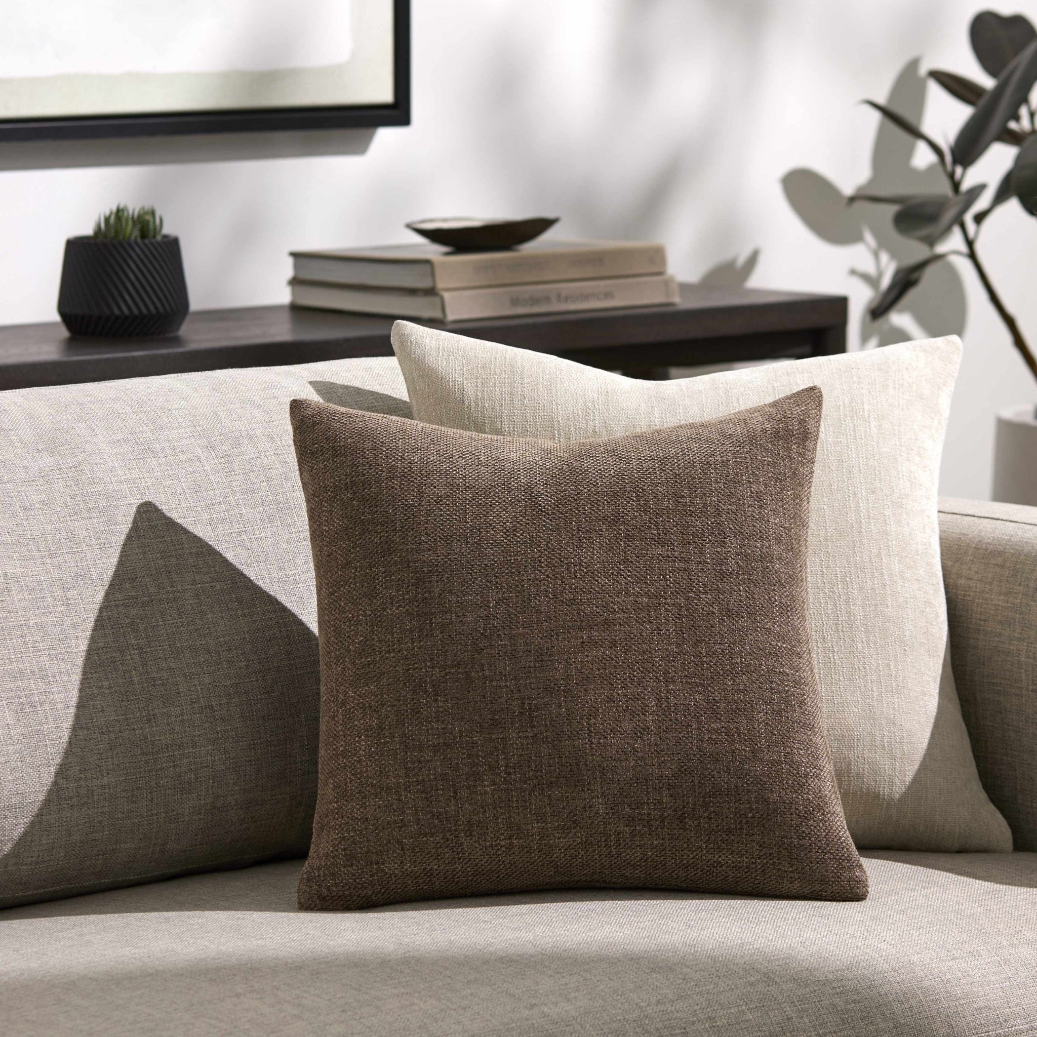 The Sutton Pillow — Linen-Inspired in Brown