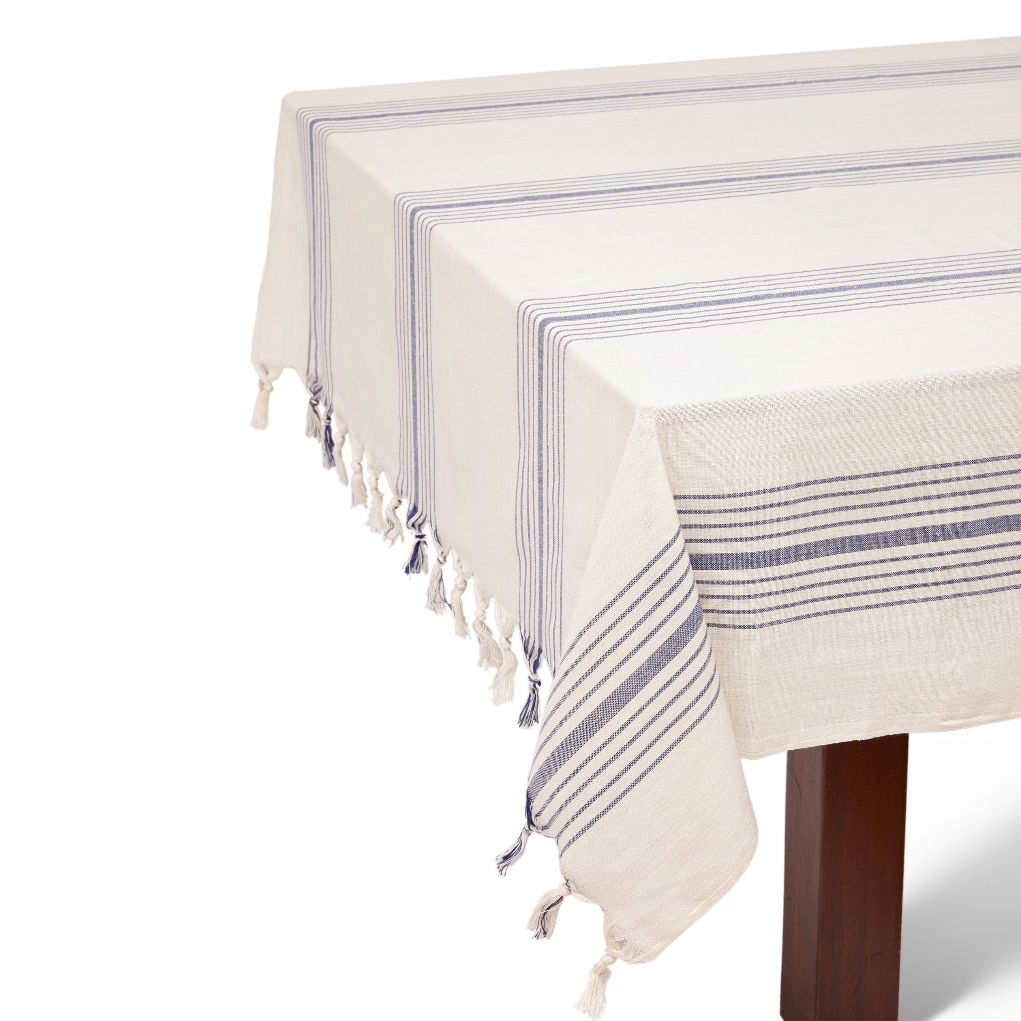 The Kayseri Striped Linen Set – Blue