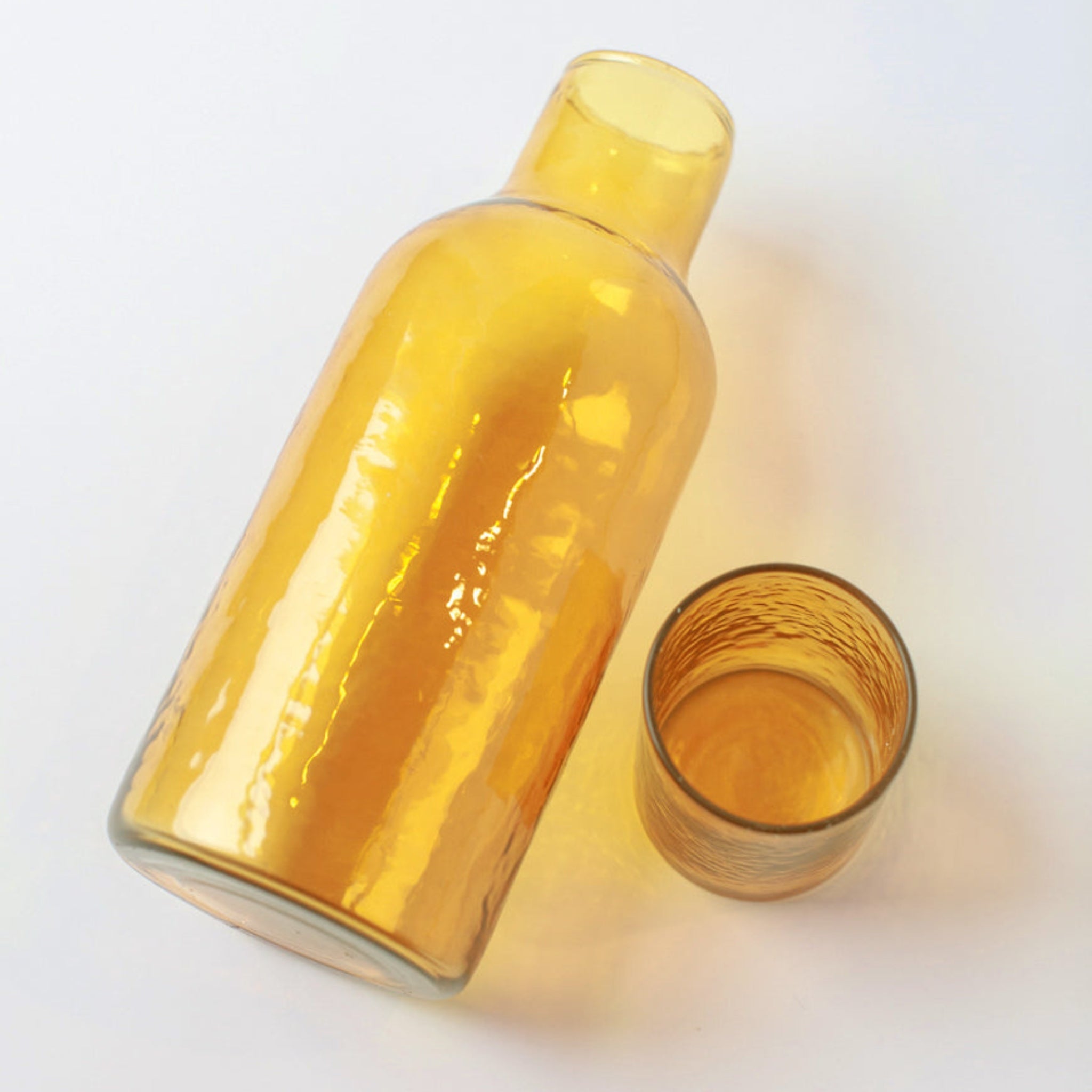 Hammered Glass Carafe with Tumbler – Handblown