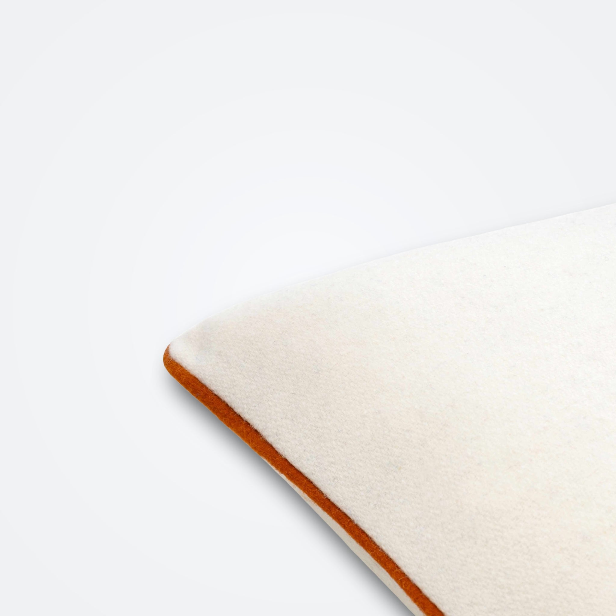 Woolen Throw Pillow – Cream with Terracotta Trim