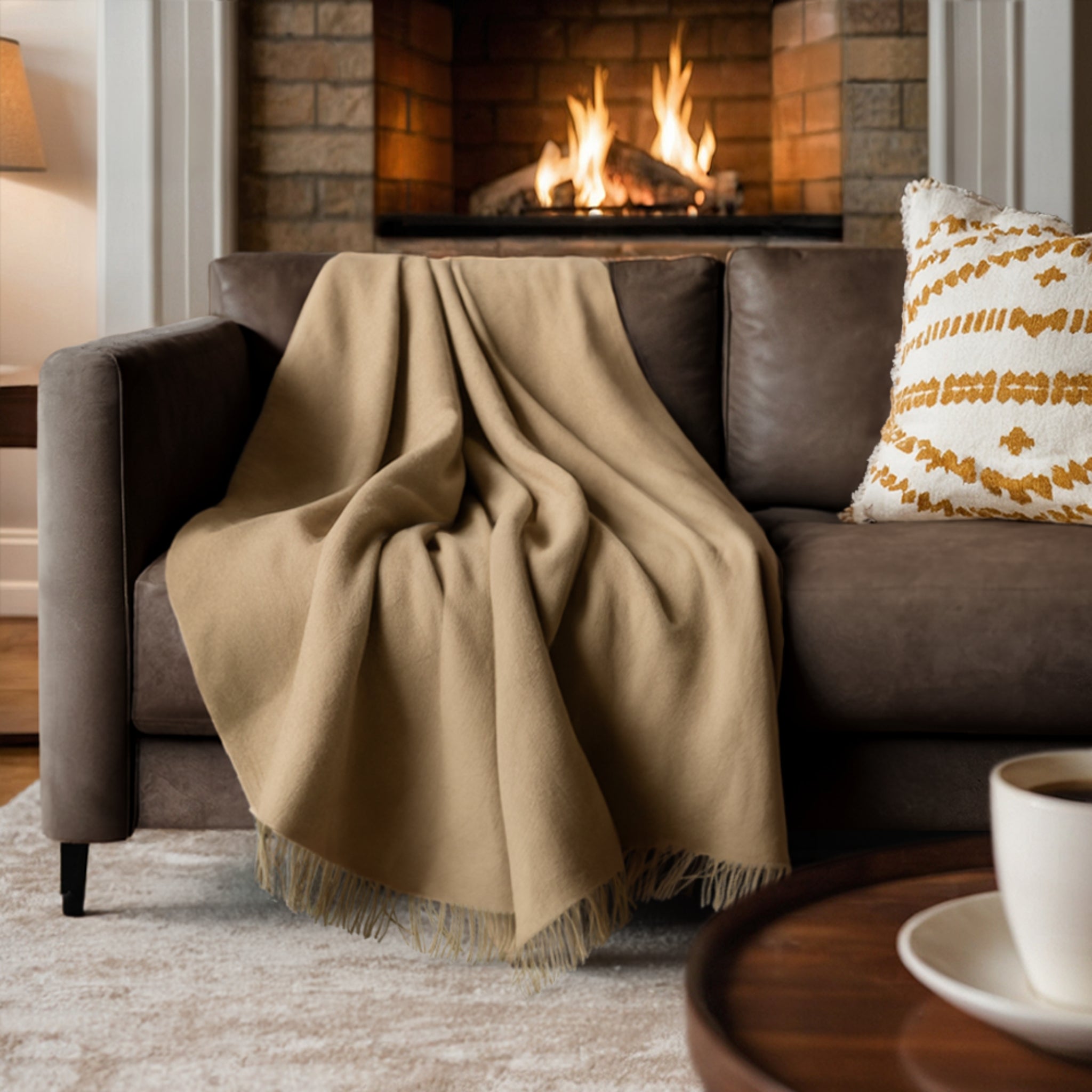 The Alta Throw – Woven Cashmere Blend