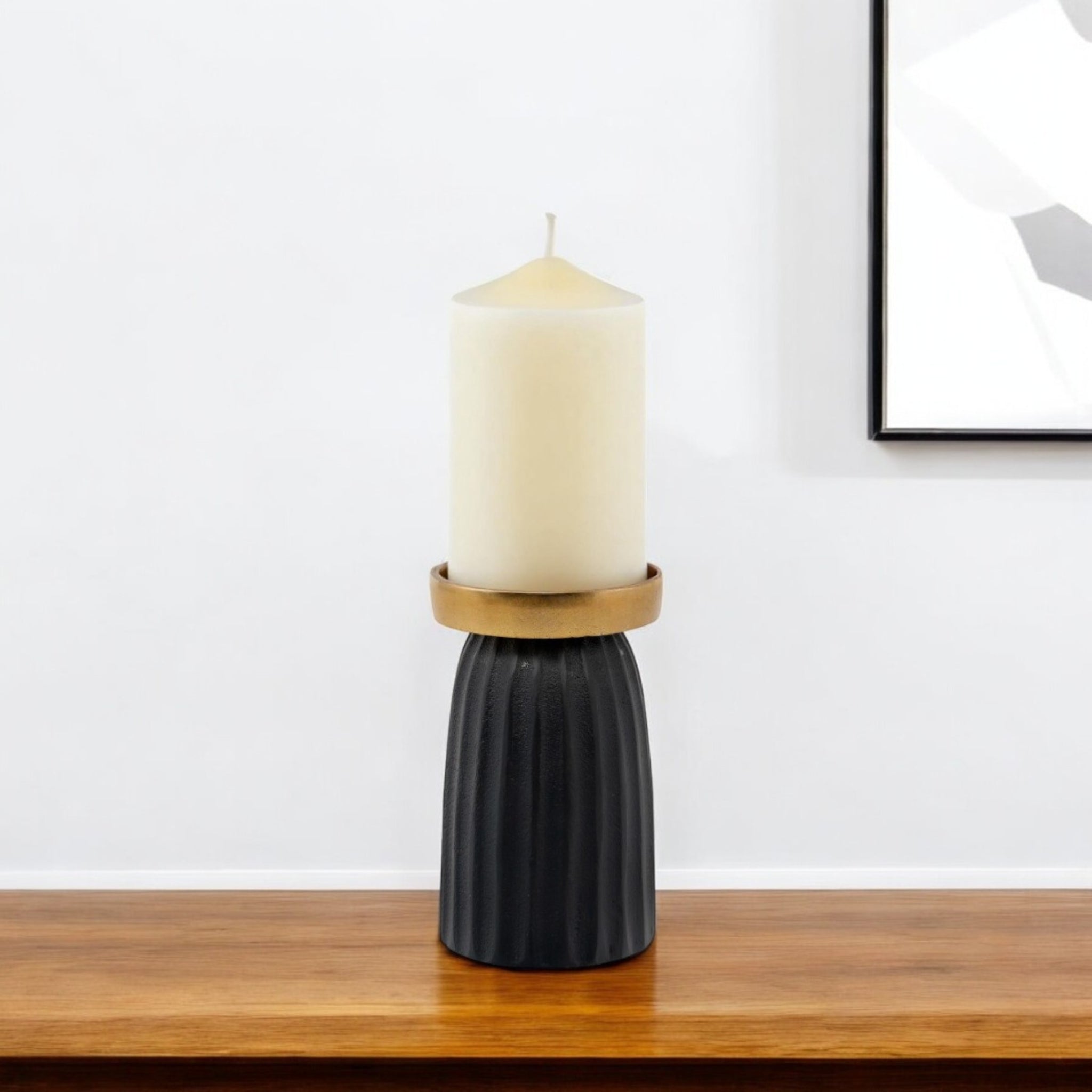 The Column Holder – Petite Striped Aluminum Pedestal