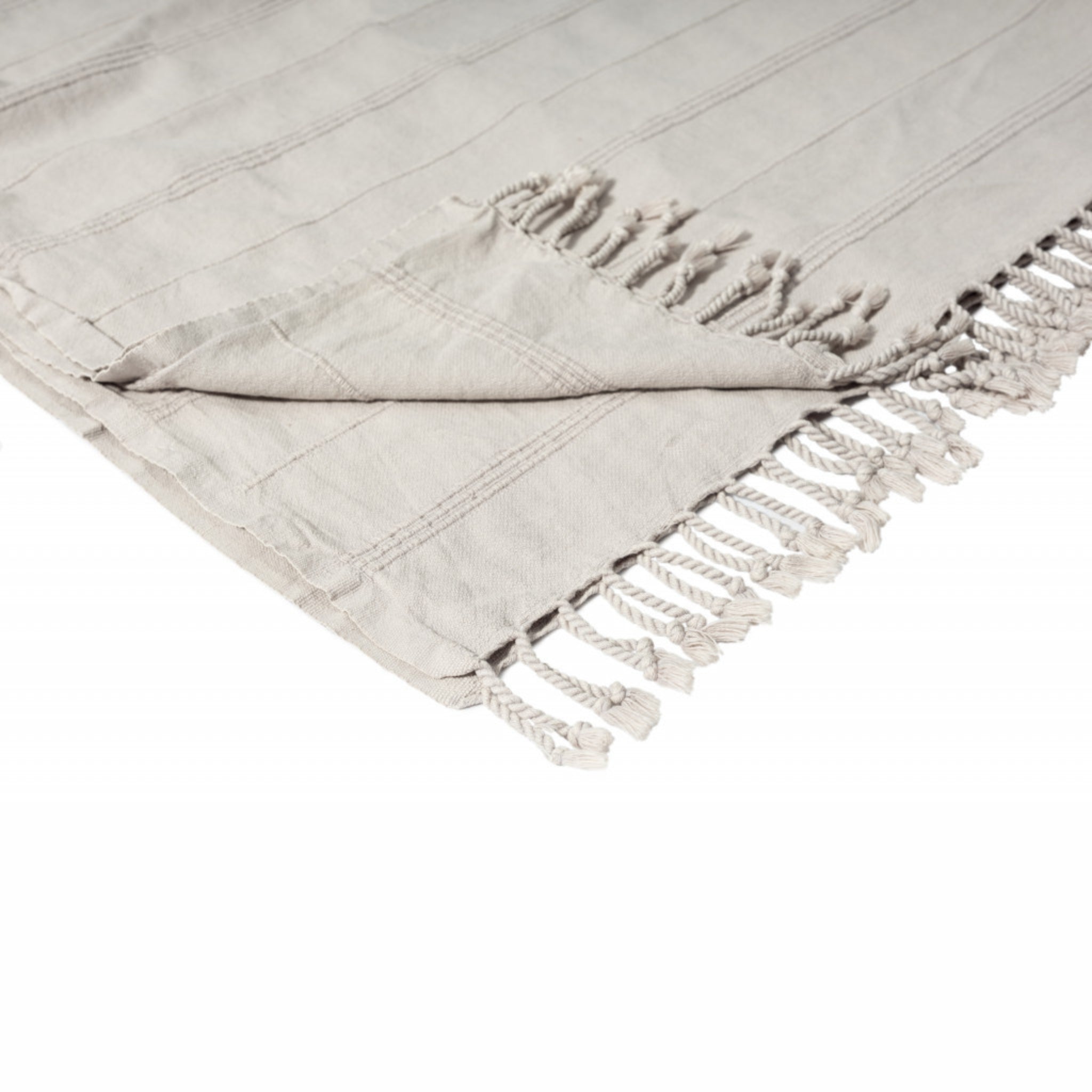 The Karia Throw – Beige Striped Cotton