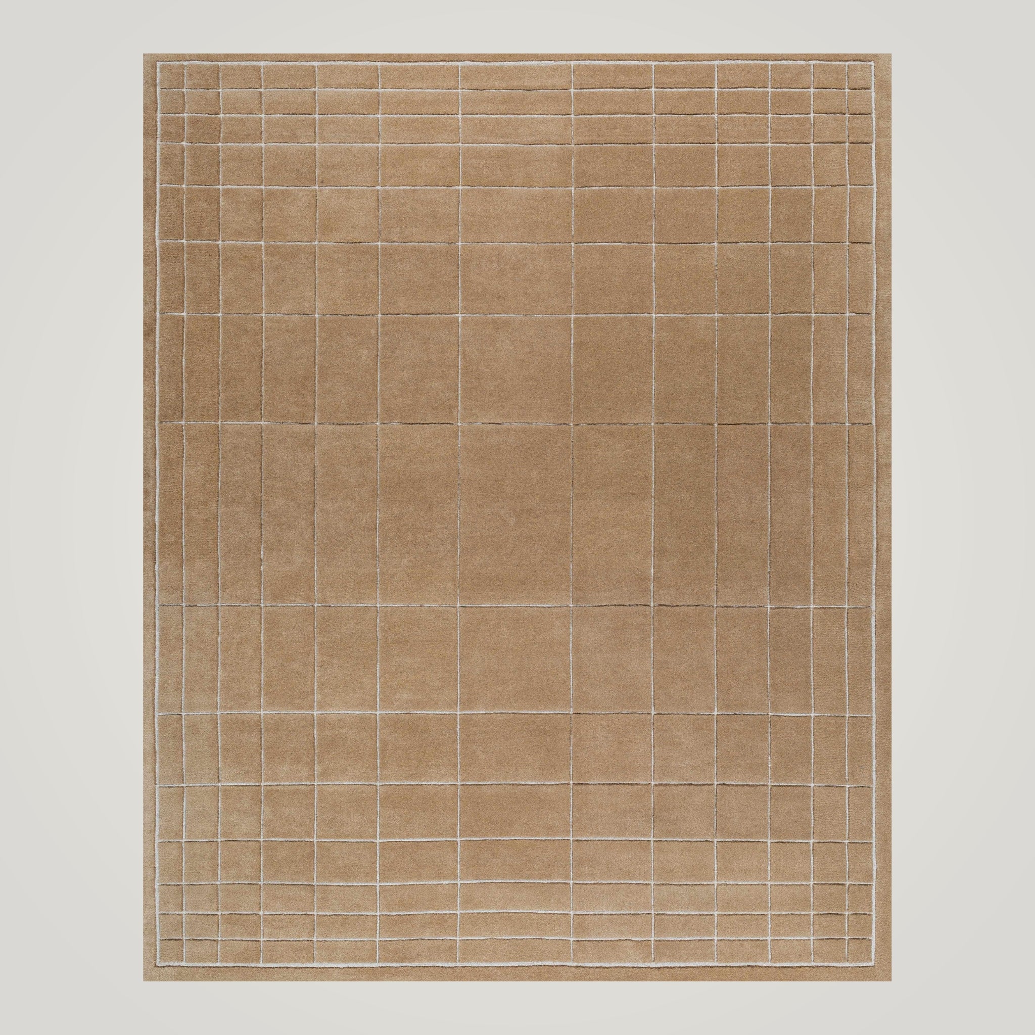 The Alder Rug – Hand-Tufted Wool in a Warm Earth Grid