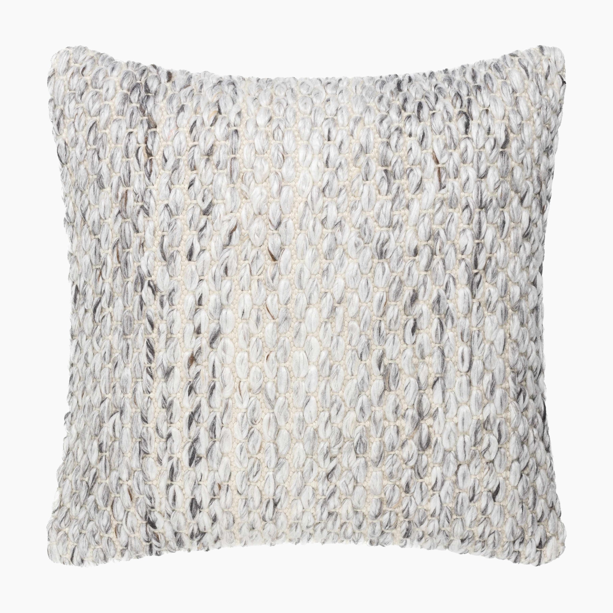 Orrin Textured Bouclé Pillow – Ash & Silver