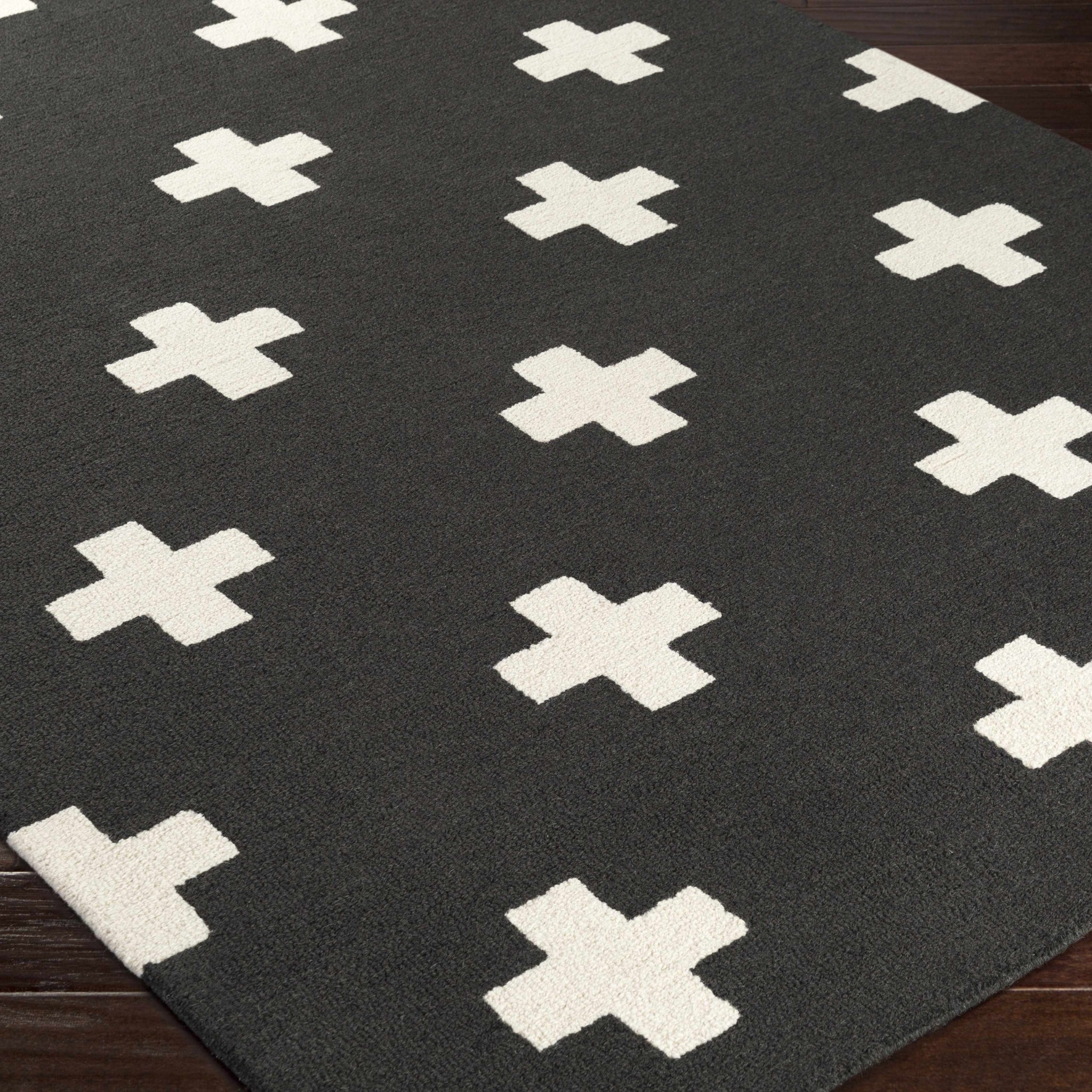 The Camden Rug — Wool in Black & Ivory