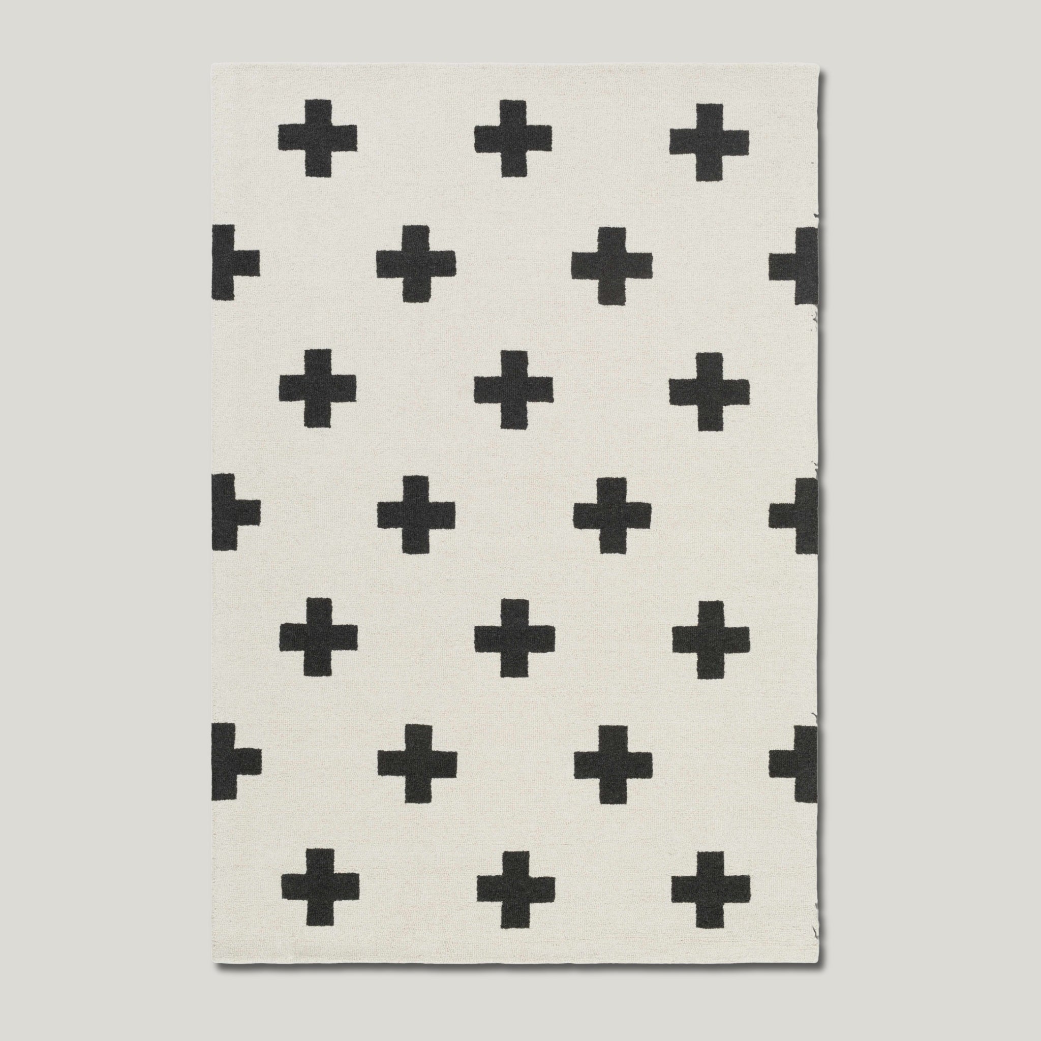 The Camden Rug — Wool in Ivory & Black