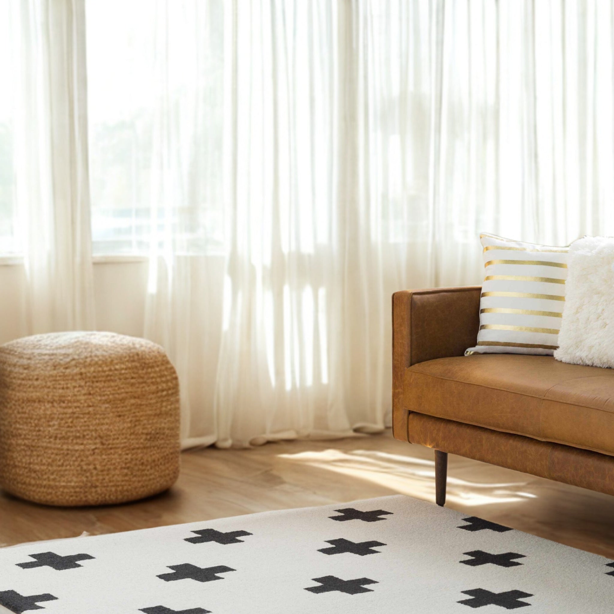 The Camden Rug — Wool in Ivory & Black