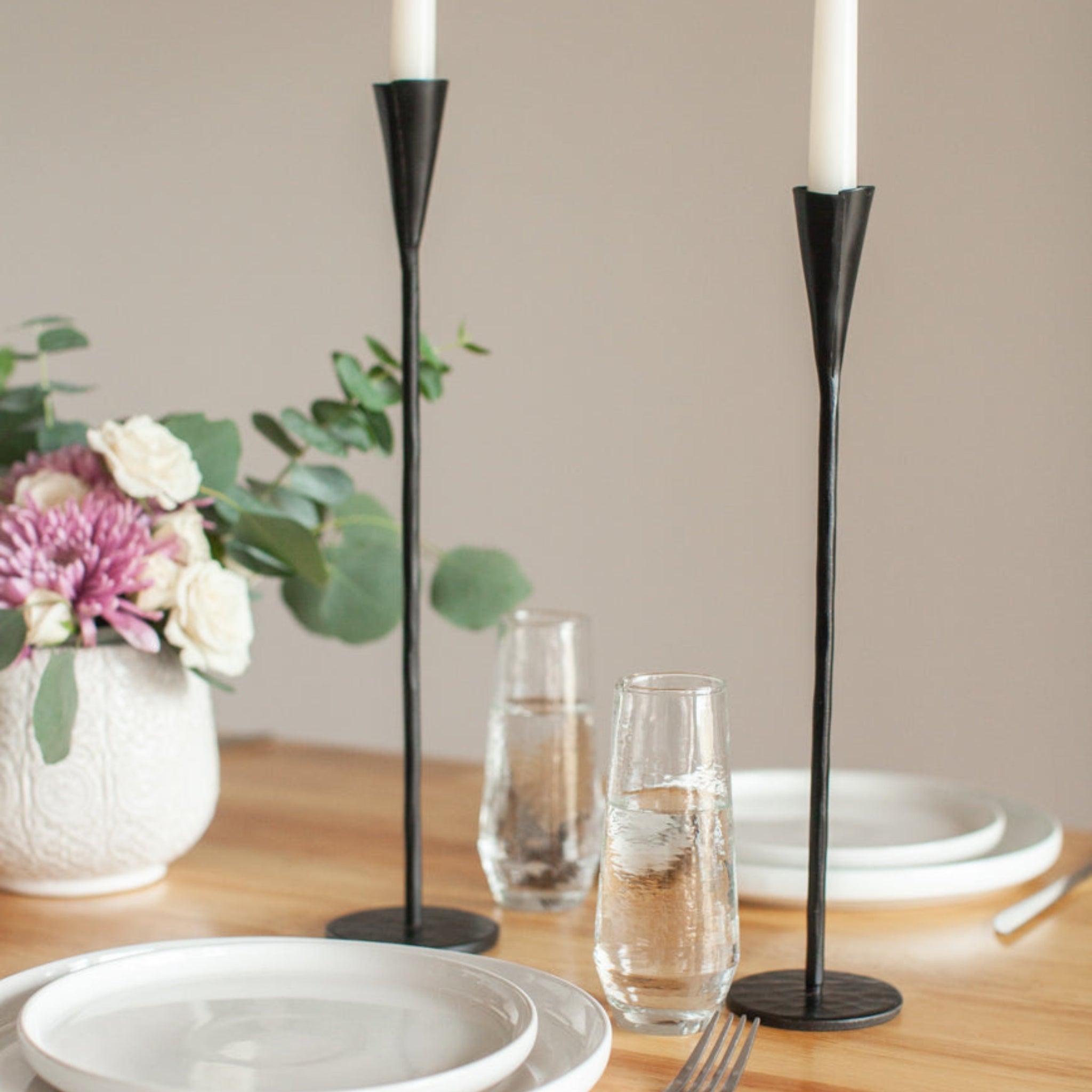 Loha Iron Candlestick Pair – Set of 2