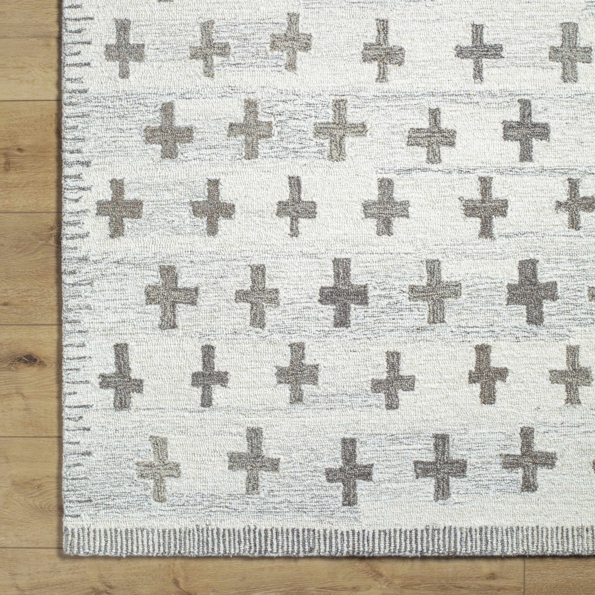The Rowan Rug – Wool Grid Texture