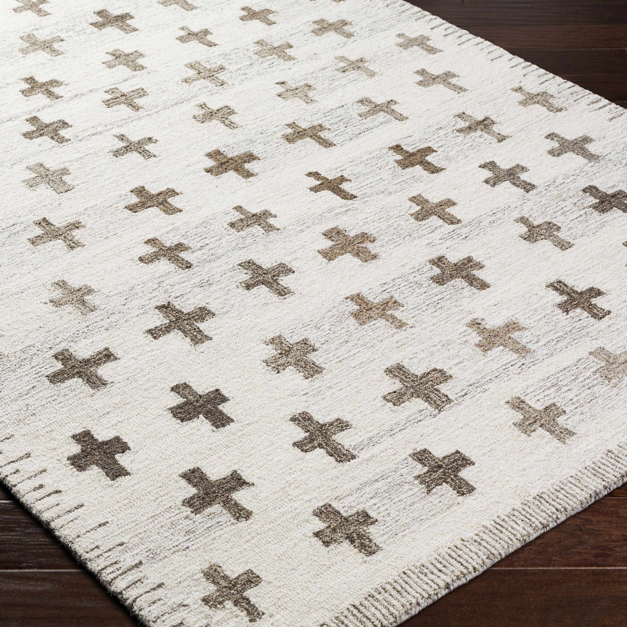 The Rowan Rug – Wool Grid Texture