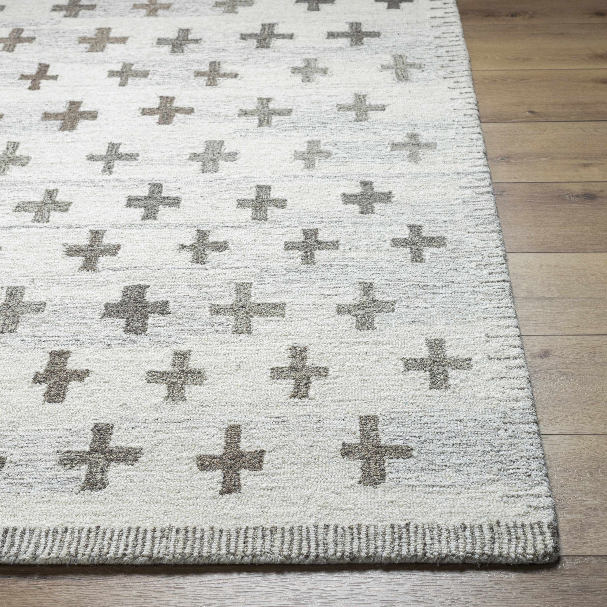 The Rowan Rug – Wool Grid Texture