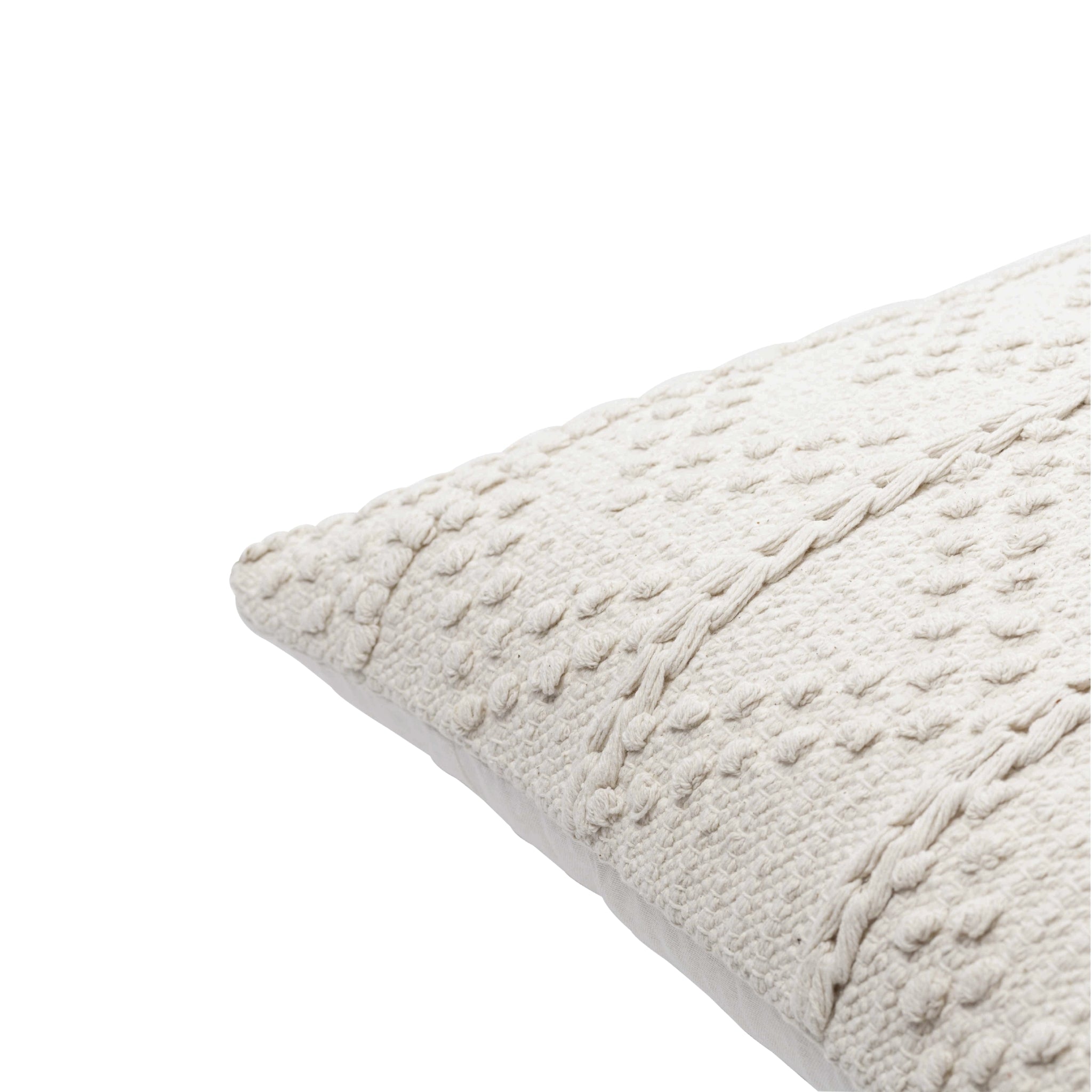 Sena Textured Cotton Pillow – White