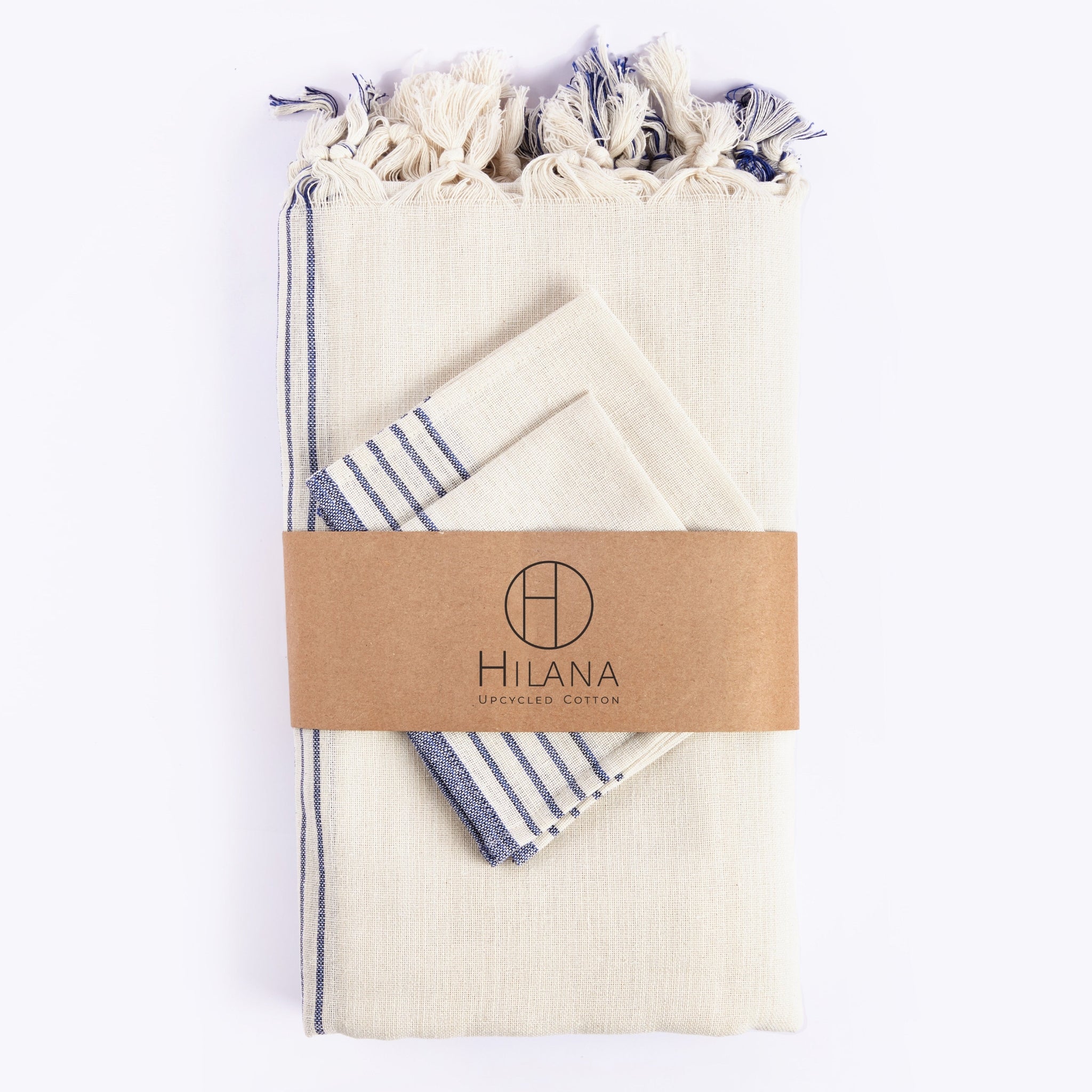 The Kayseri Striped Linen Set – Blue
