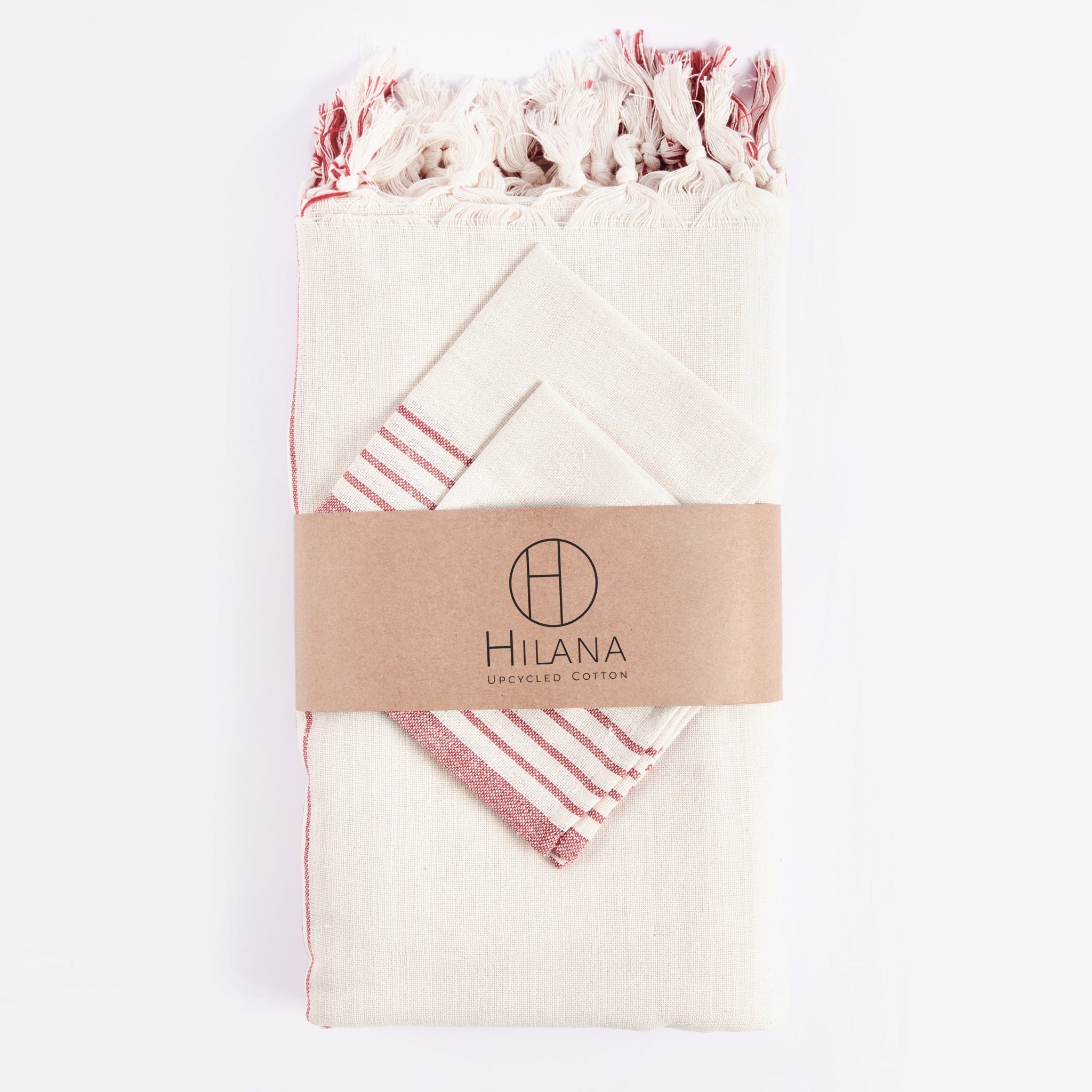The Kayseri Striped Linen Set – Red