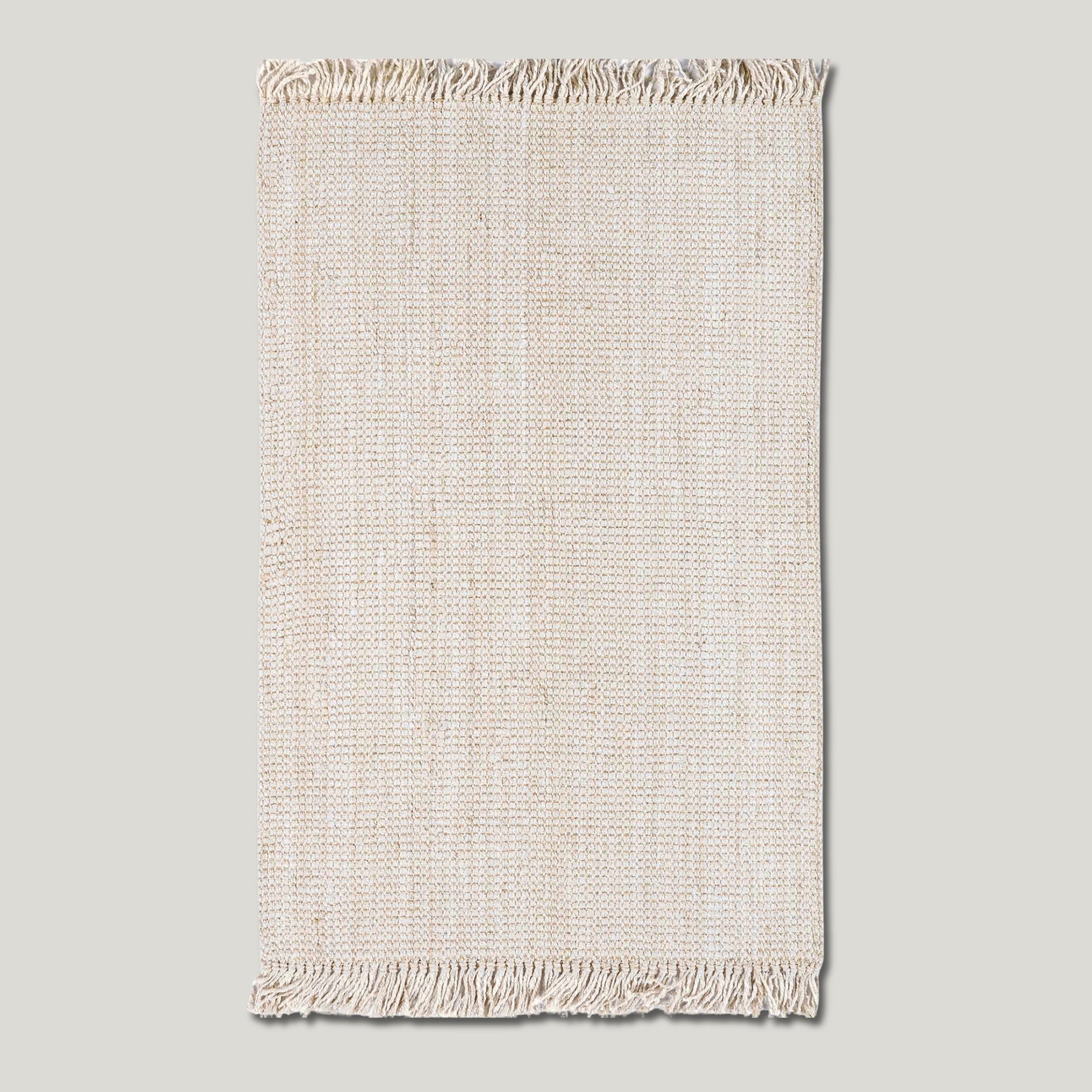 The Terrin Rug — Handwoven Jute in Bleached Cream