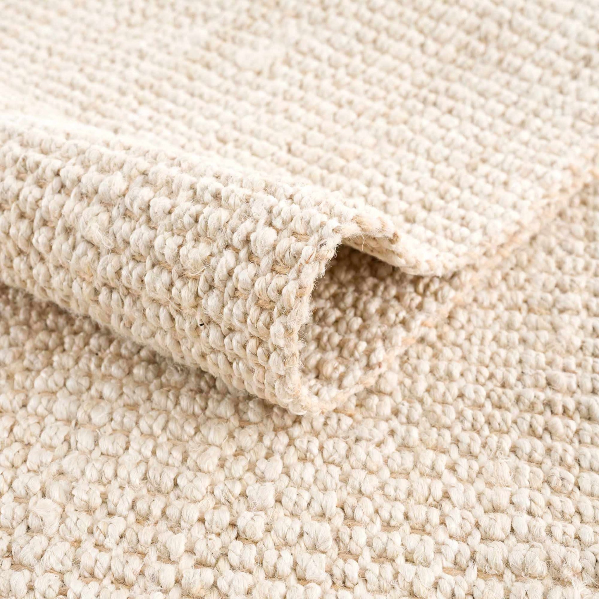 The Terrin Rug — Handwoven Jute in Bleached Cream