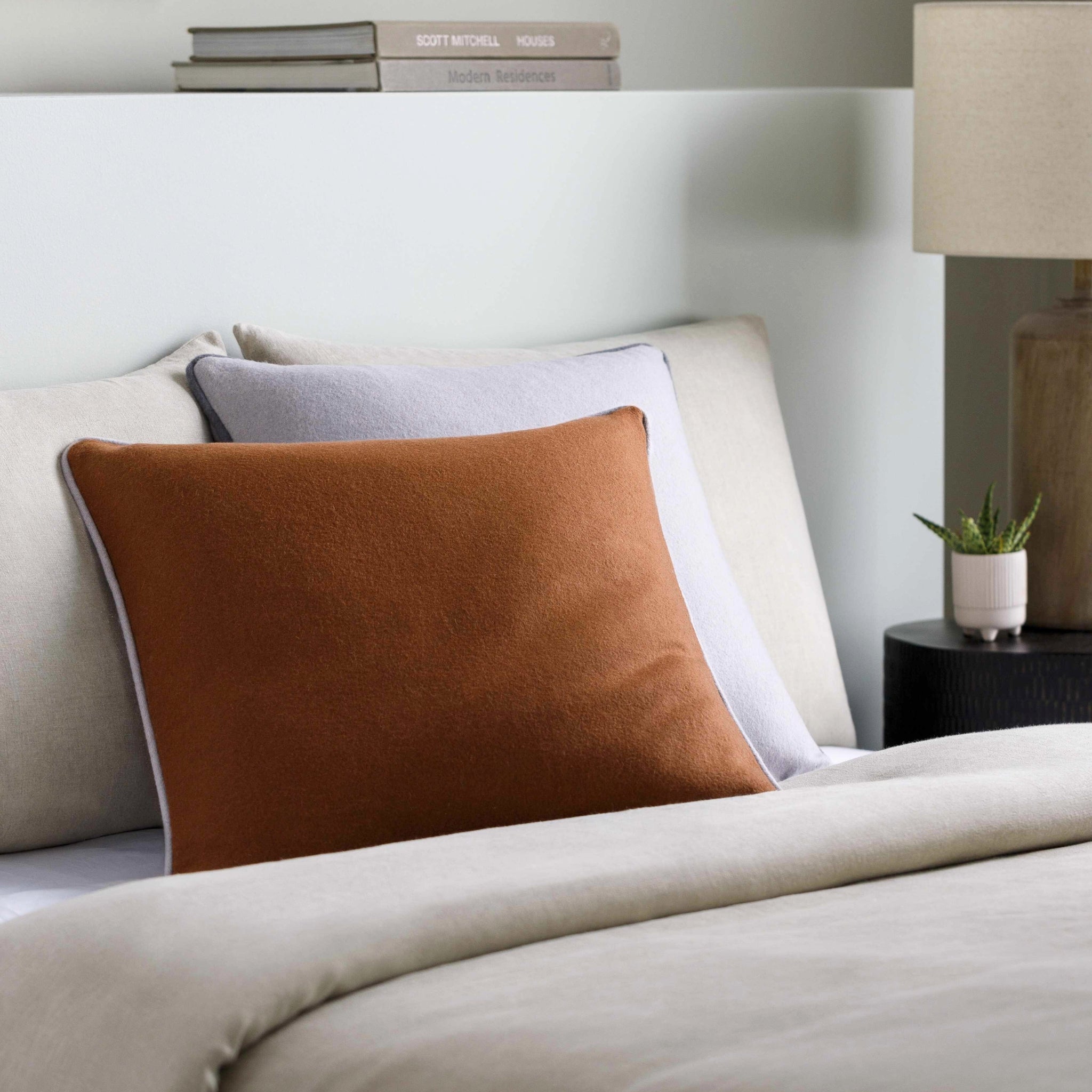 Woolen Throw Pillow – Umber  Brown